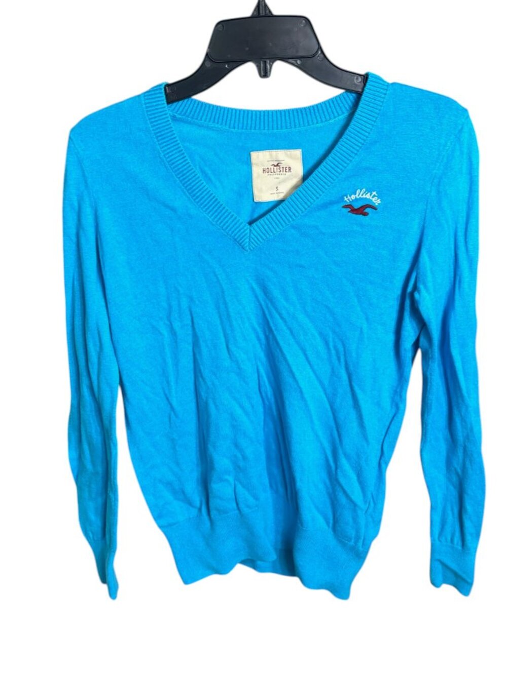 Hollister Sweater V-Neck Light Blue Size Small